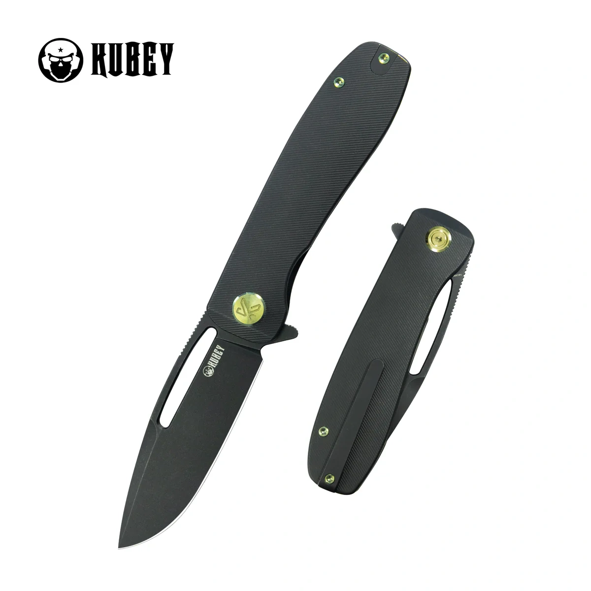 Nóż składany Kubey Supercell Black Titanium, Blackwashed 14C28N by K.C. Spiron (KU353D)