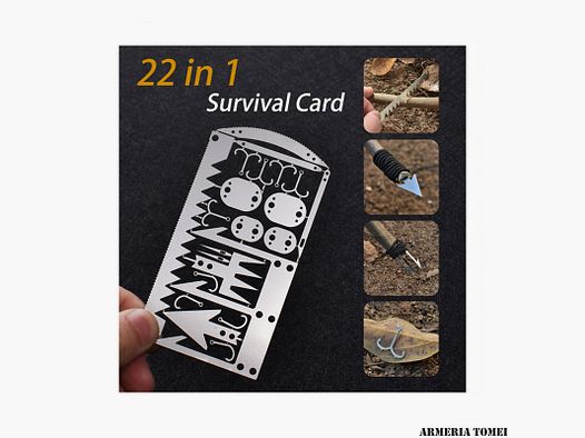 PIASTRINA SURVIVAL CARD 22 IN 1