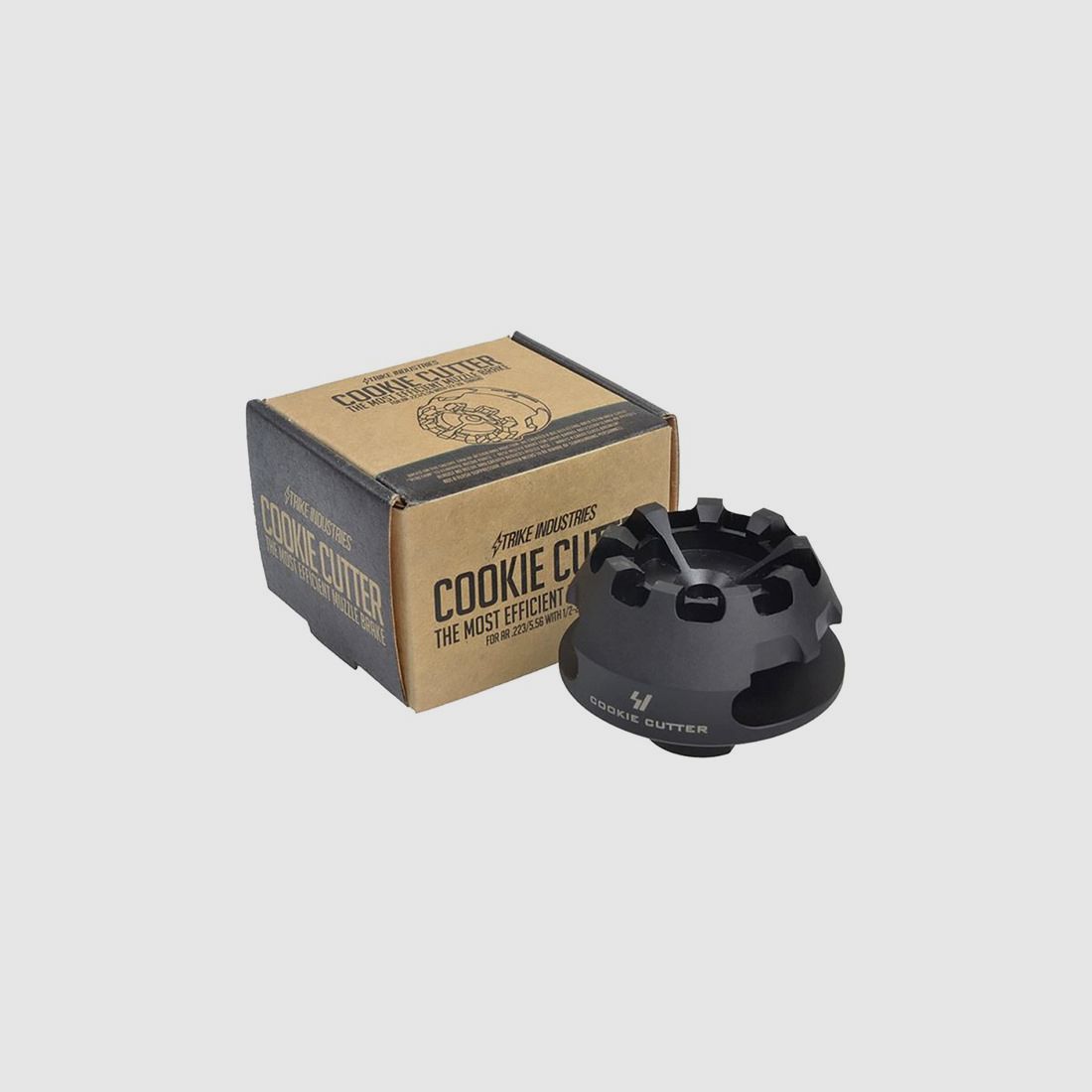 STRIKE INDUSTRIES AR-15 COOKIE CUTTER COMP .223 1/2-28 NERO, immagine 1 di 2