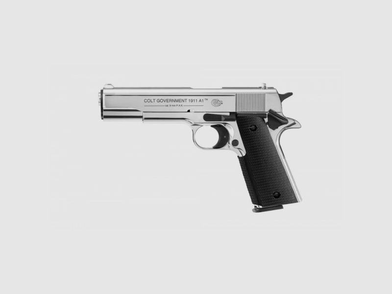 COLT GOVERNMENT 1911 A1 - 9MM P.A.K. -POLISHED CHROME