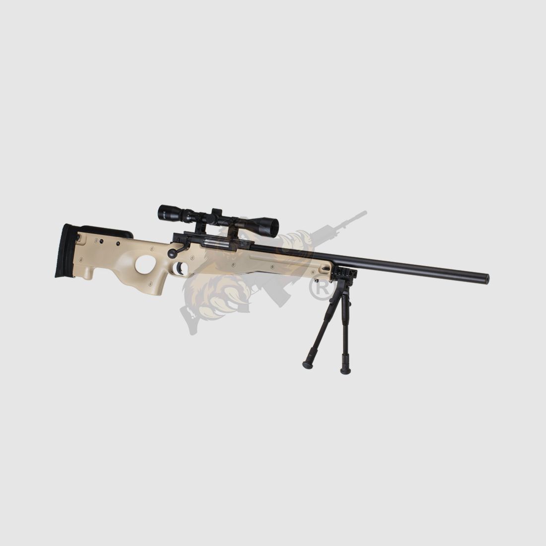 L96 Sniper Rifle Airsoft Set Upgraded Tan - Well -F-