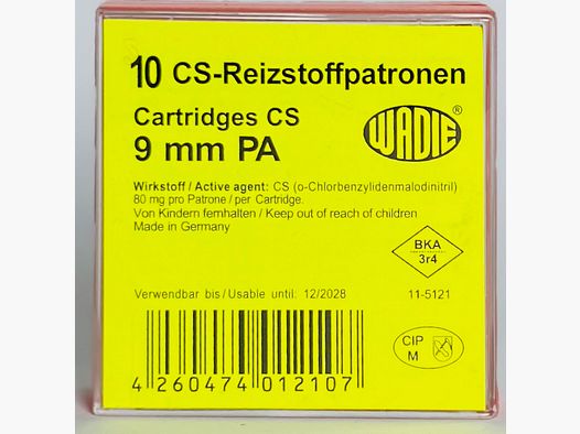 CS irritant cartridges 9mm P.A.K. for pistols 10 pcs.