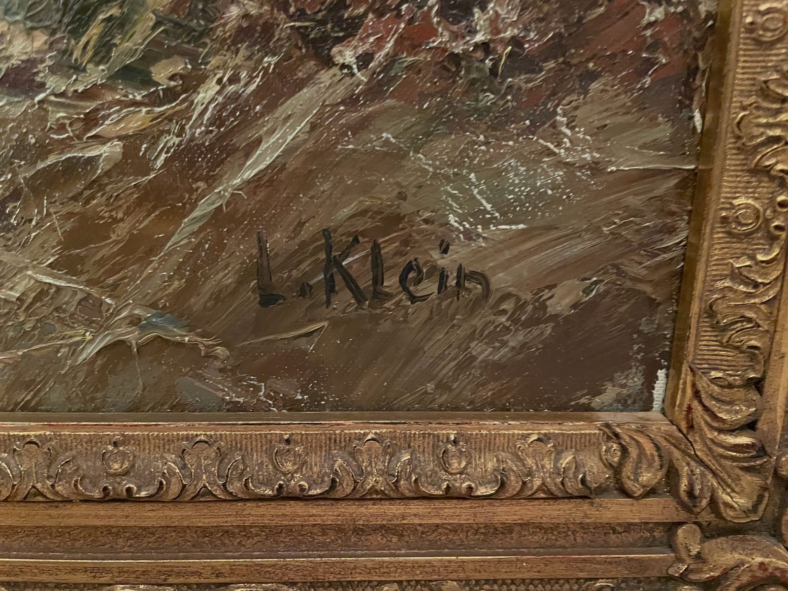 Ölgemälde Jagd Wildschweine  