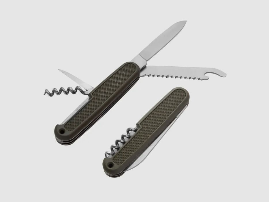 Bundeswehr Taschenmesser mit Hülle - Nachbau - Oliv