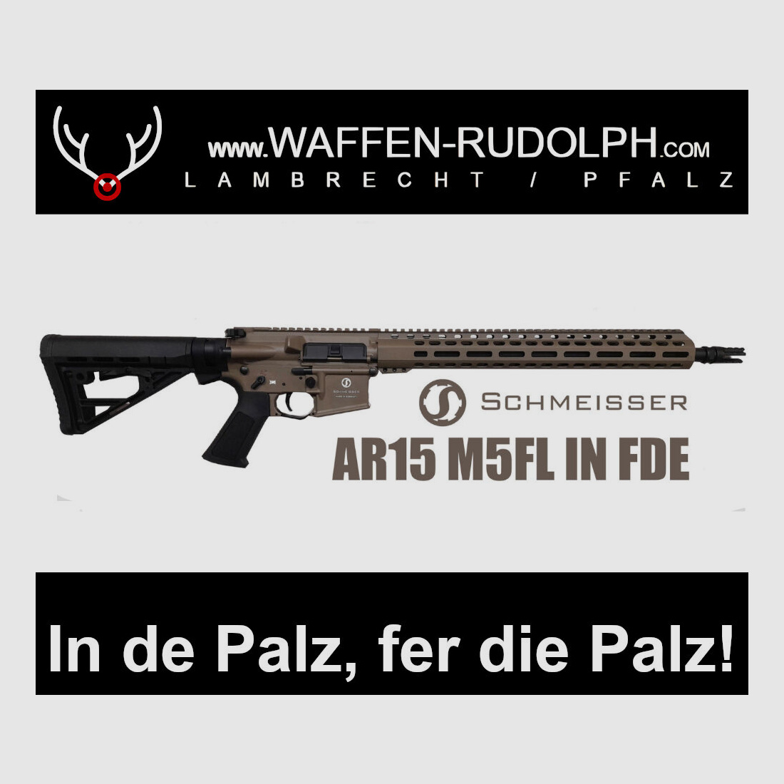 Schmeisser AR15 M5FL in FDE 16,75" 223REM Fucile Semiautomatico ***PFALZKRACHER*** NUOVO da Waffen Rudolph