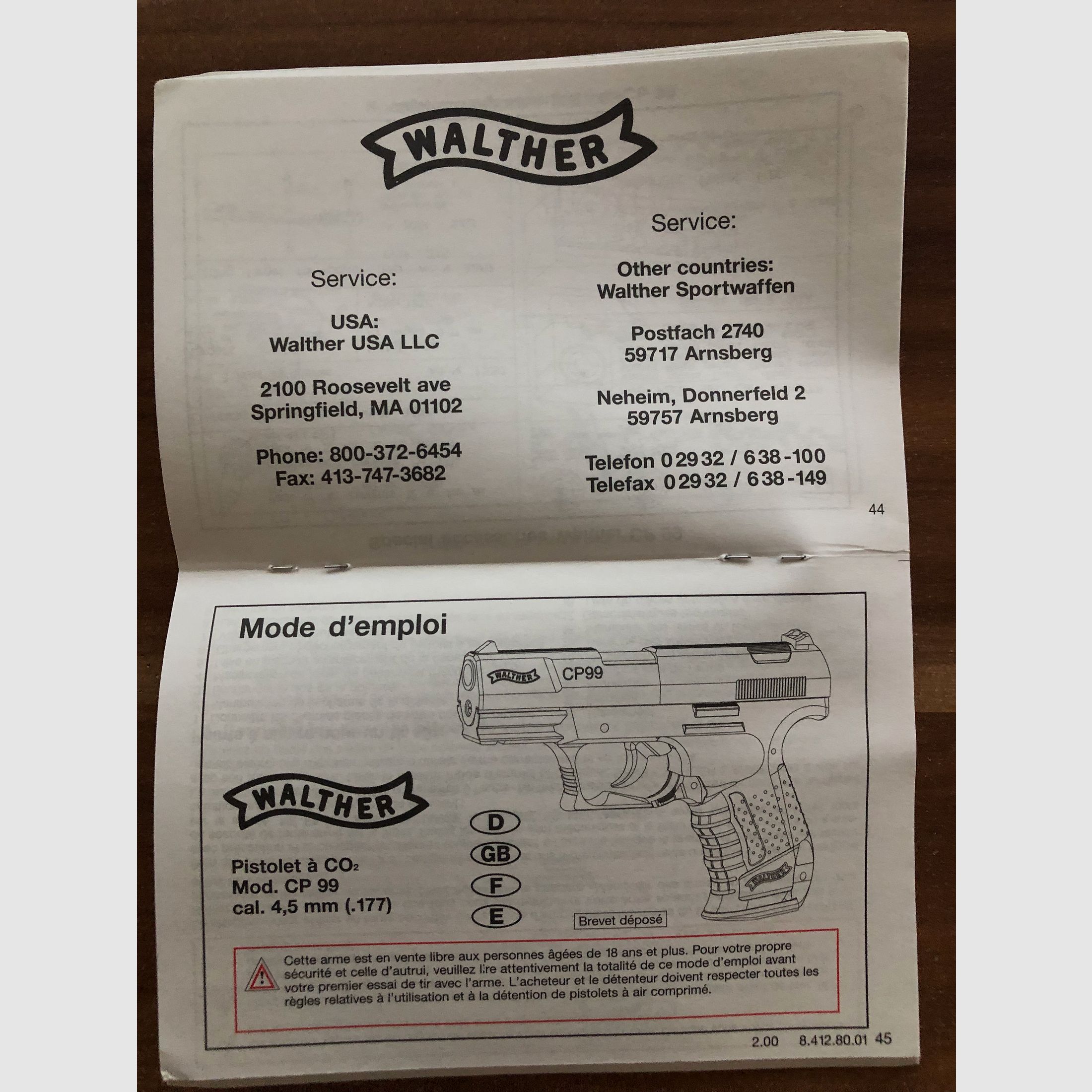 Walther CO2 CP99 Pistolet do części zamiennych