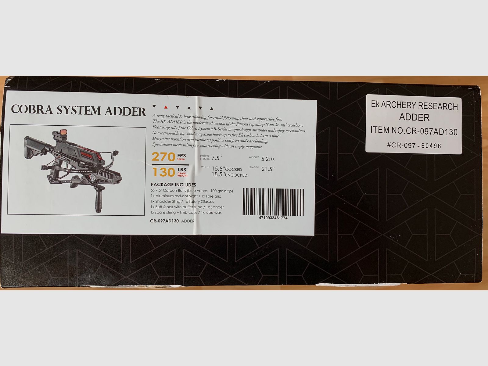 EK Archery Adder Repetierarmbrust mit viel Zubehör