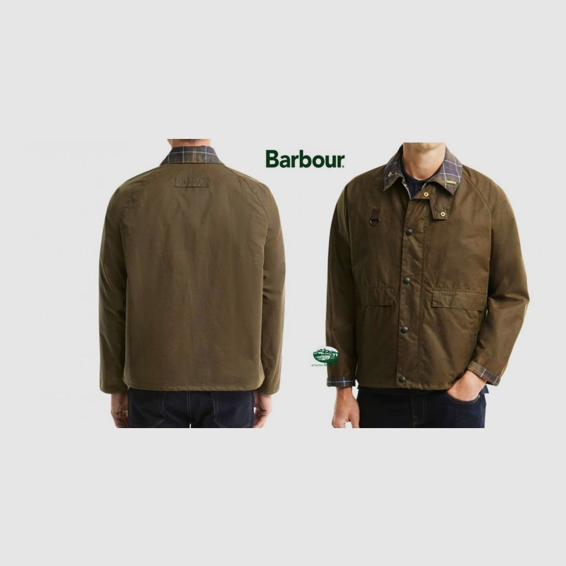 BARBOUR Jacke SPEY WAX mit Tartan-Kragen Icons