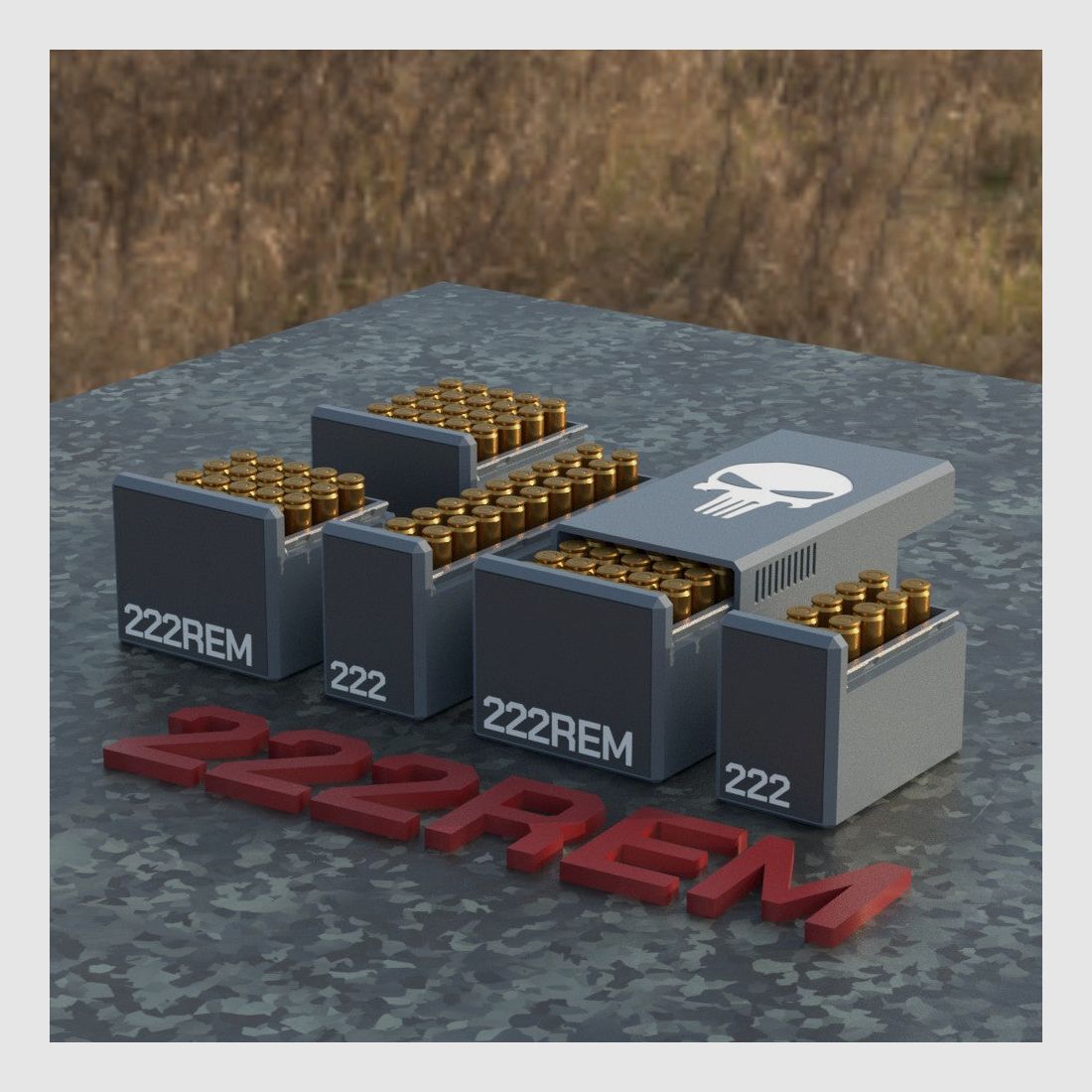 Filamelt Munitionsbox / Ammo Box .222 REM – Patronenbox für 50 Schuss, Made in Germany