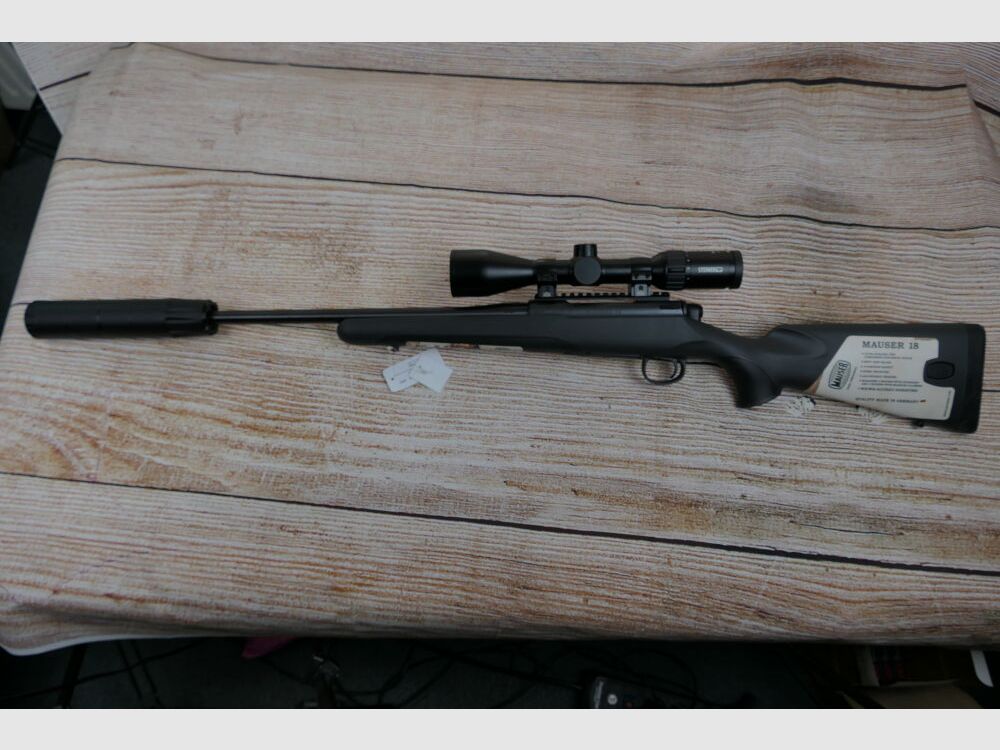 Mauser 18, Komplettpaket mit Steiner 2,5-10x50 und Schalldämpfer A-Tec