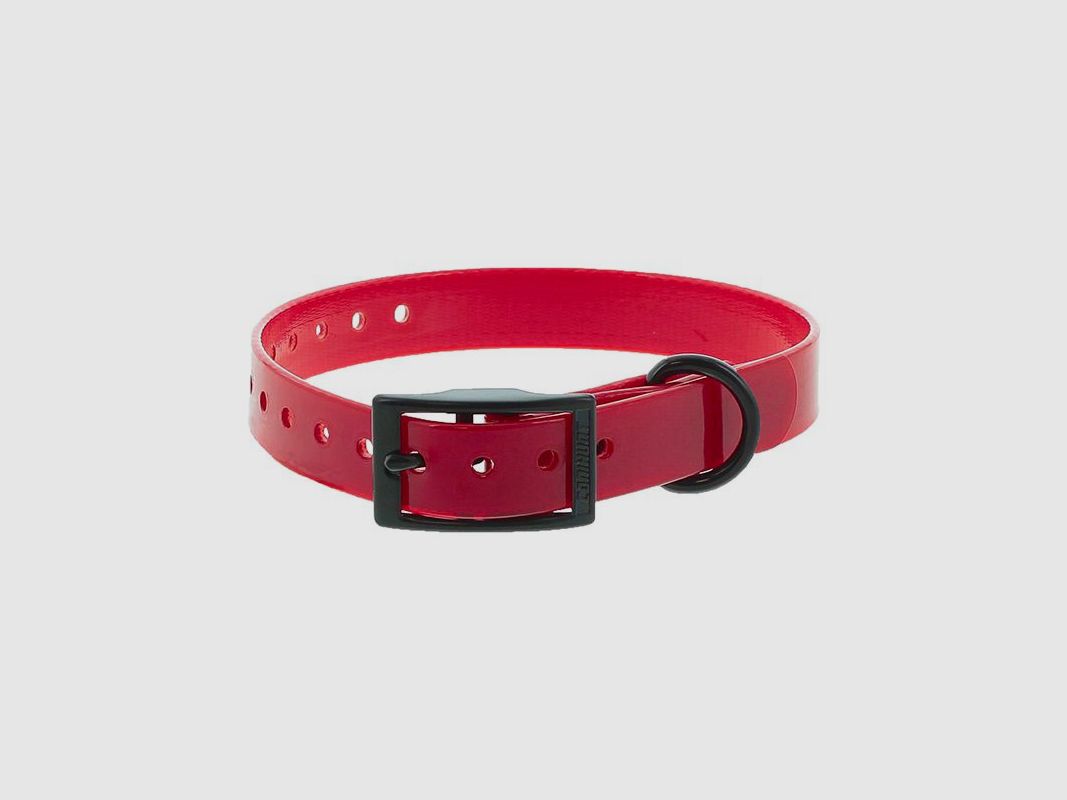 Collare in poliuretano Rosso - GAMMA EXTREME - fibbia doppia - 1,9 x 0,25 x 45cm