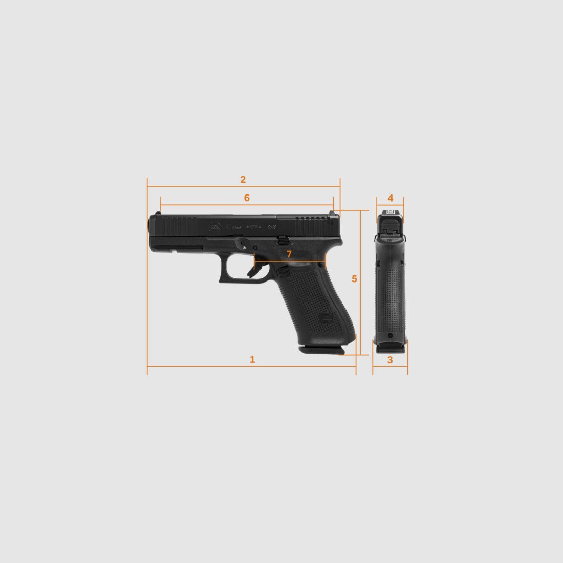 PRINTEMPS GLOCK - PISTOLE GLOCK 17 GEN5 MOS CAL.9X19 GEFLECHTET - KATEGORIE B, Bild 1 von 4