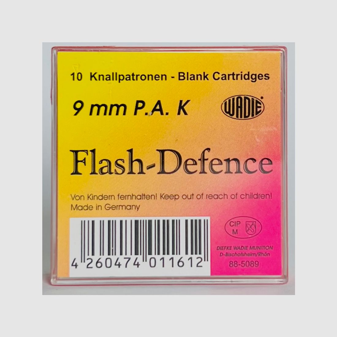 Knallblitzpatronen Flash Defence 9 mm P.A.K. für Pistolen 10 Schuss