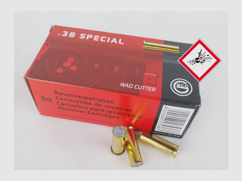 Geco revolver cartridge .38 Special WC 148grs