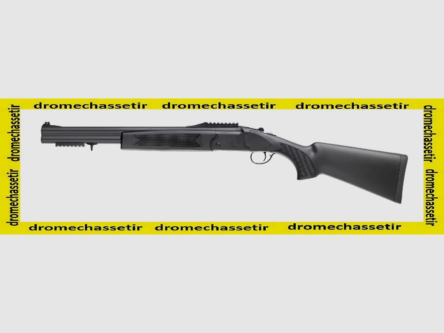 Fucile sovrapposto integrato sintetico speciale slug cal. 12/76 con rail picatinny per ottica e lampada, immagine 3 di 3