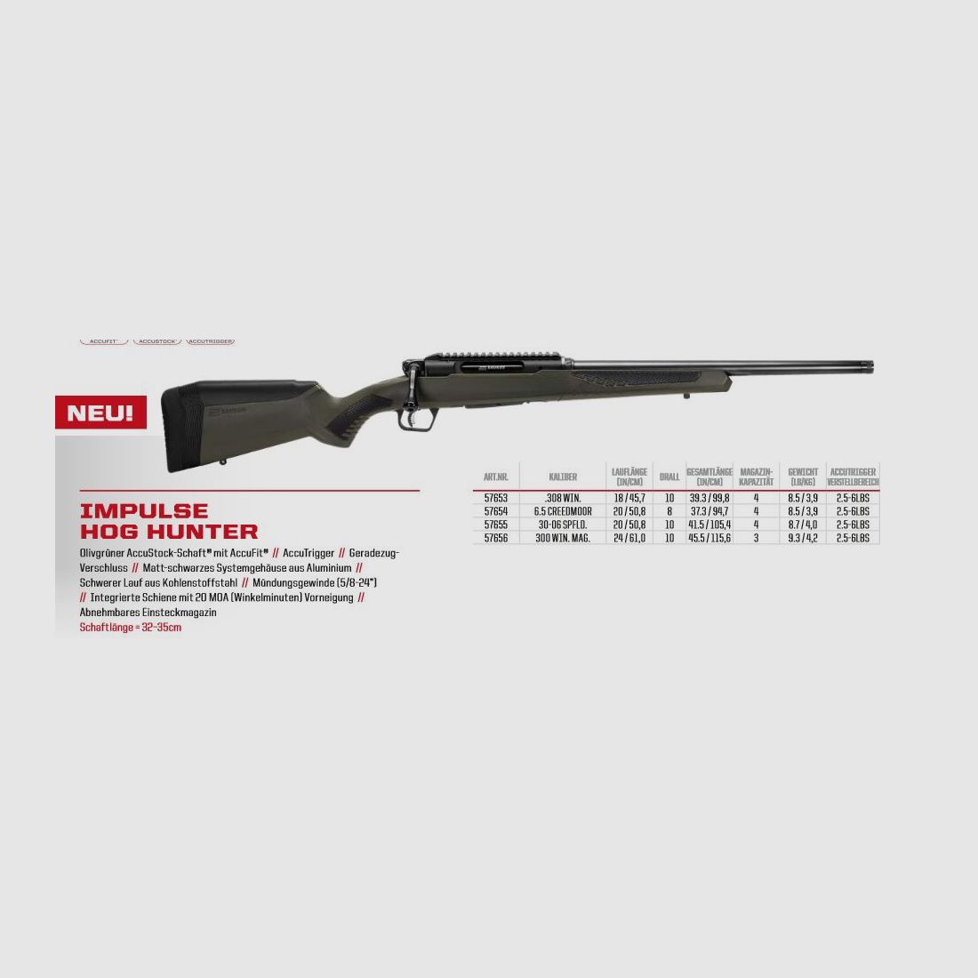 Savage Arms	 IMPULSE HOG HUNTER Geradzug Repetierer