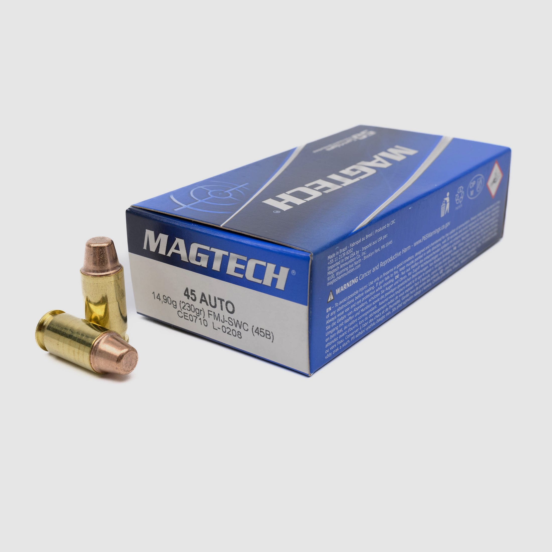 MAGTECH .45 ACP FMJ Semi WadCutter 230grs.