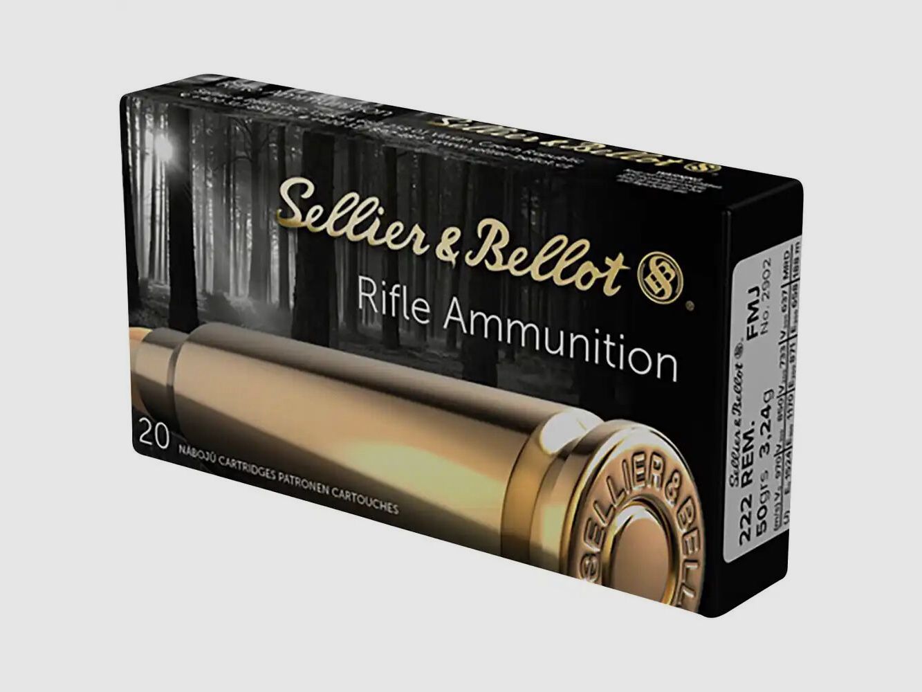 Sellier & Bellot FMJ 3.2g/50grs at 20 .222 Rem.