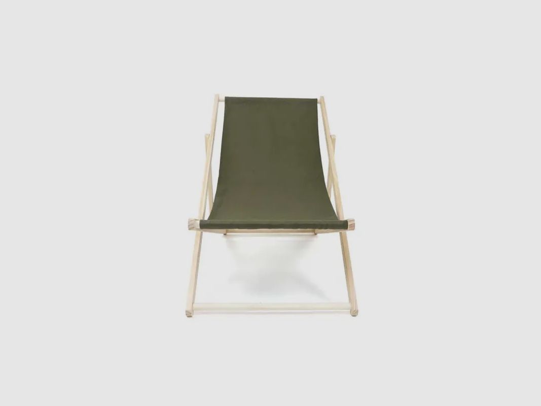 Lot de 2 Chiliennes en Bois de Pin et Toile Coton Kaki, image 9 sur 14