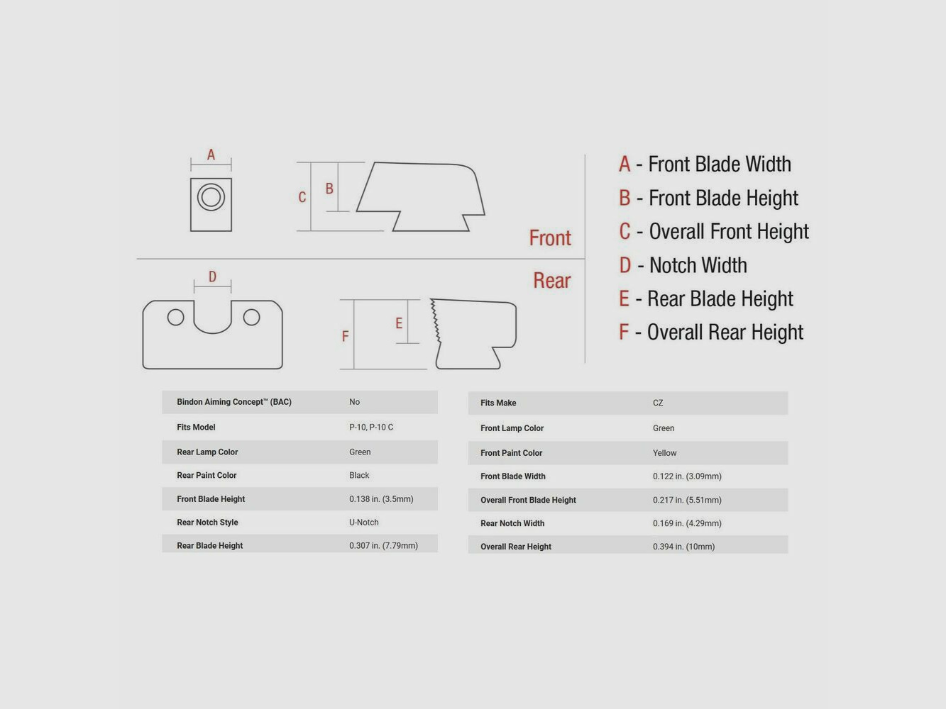 Trijicon N-Vision HD XR jaune CZ P10/P10C