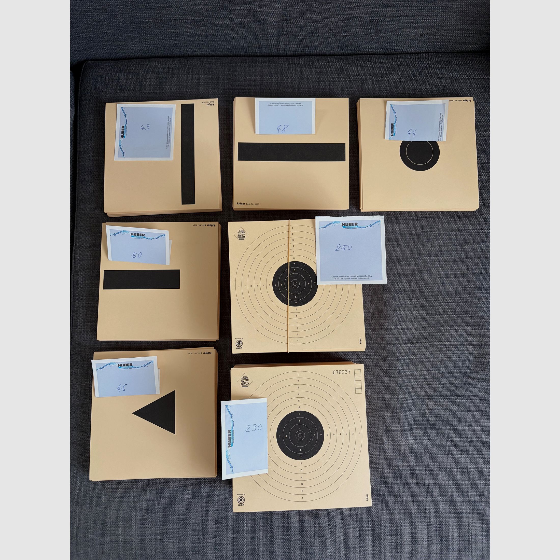 Diverse Luftpistolenscheiben 17x17