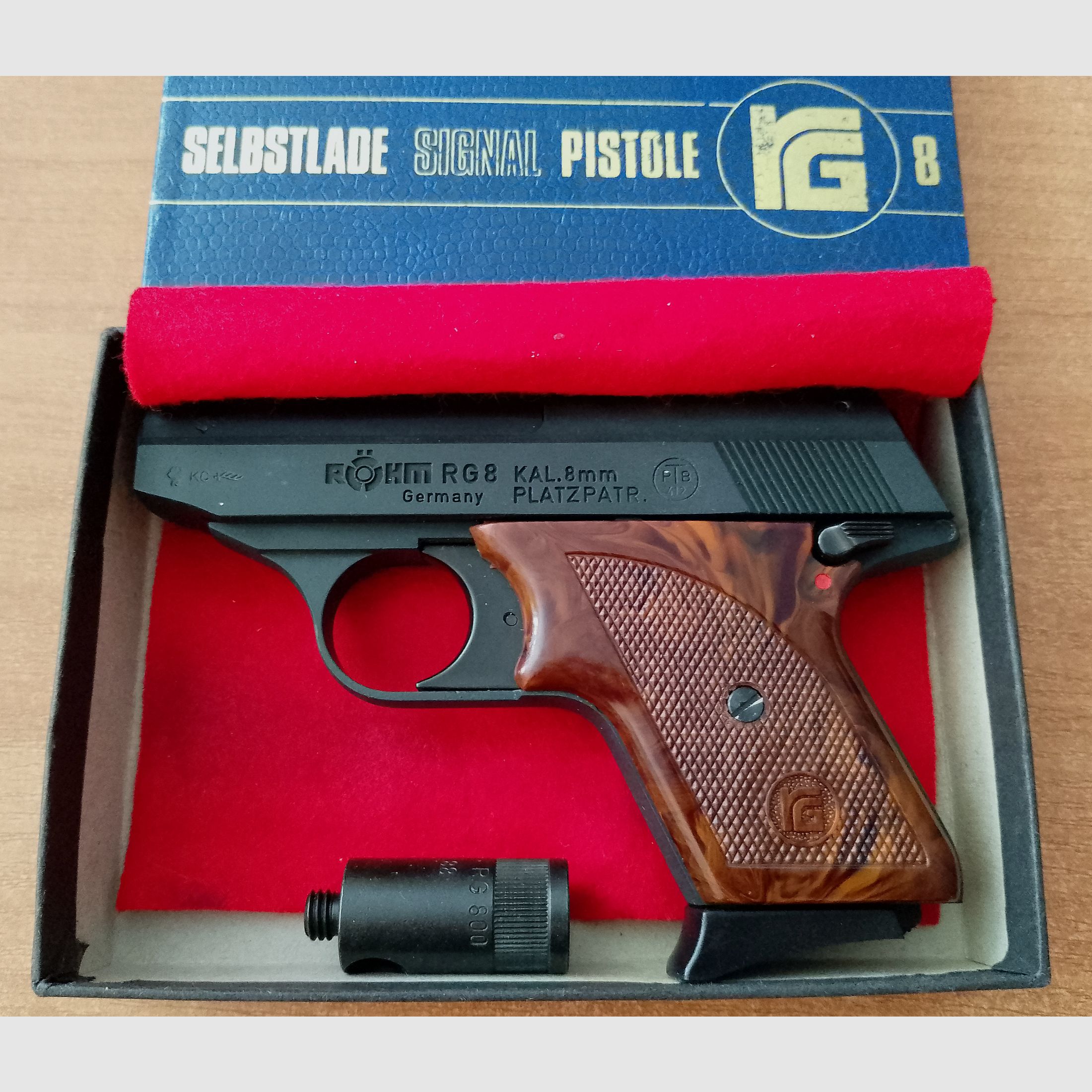 Seltene Röhm RG 8 im Kaliber 8 mm Knall/ PTB 412 mit OVP!