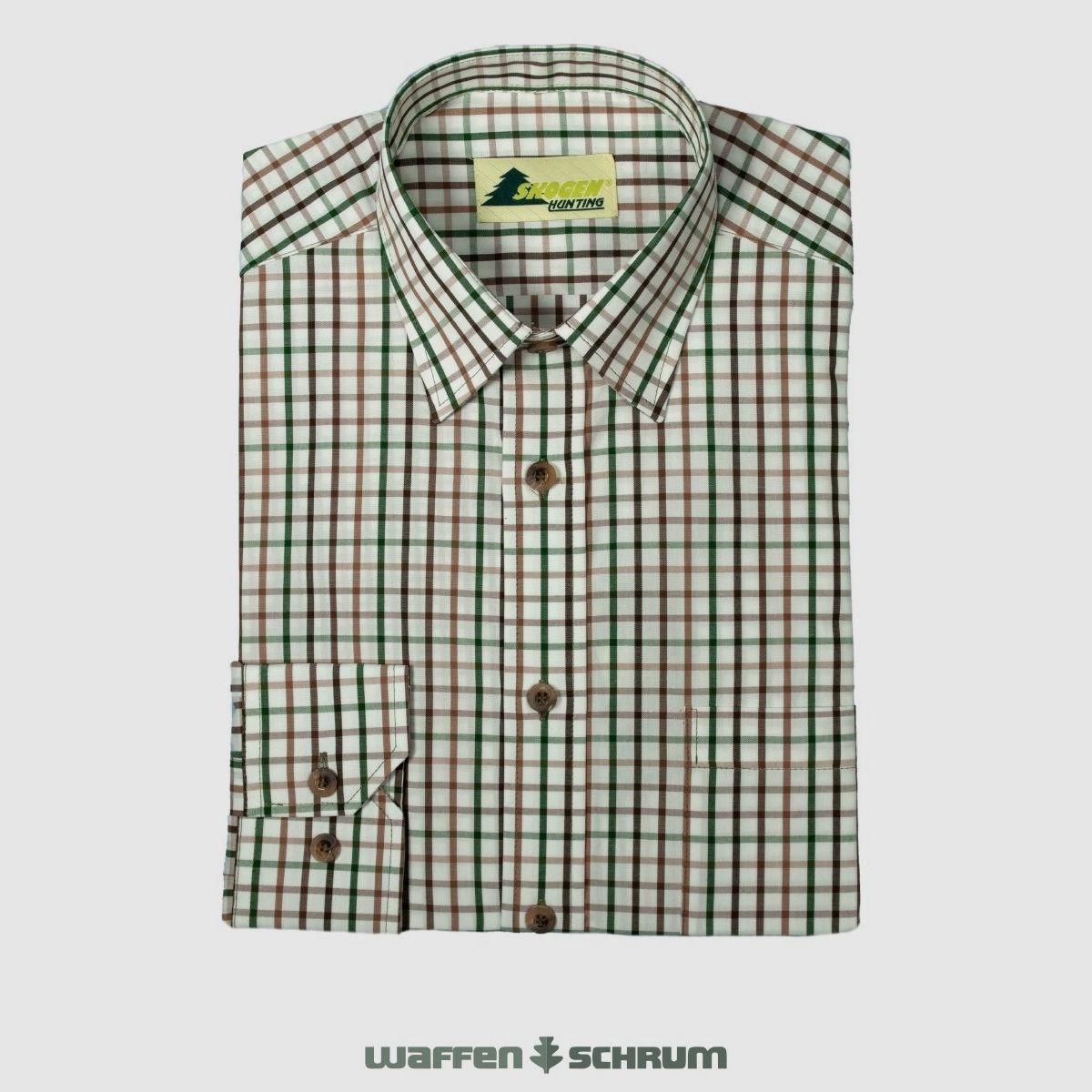 Skjorta Hemd 1/1-Mouw Kent-Kraag Bruin/Beige