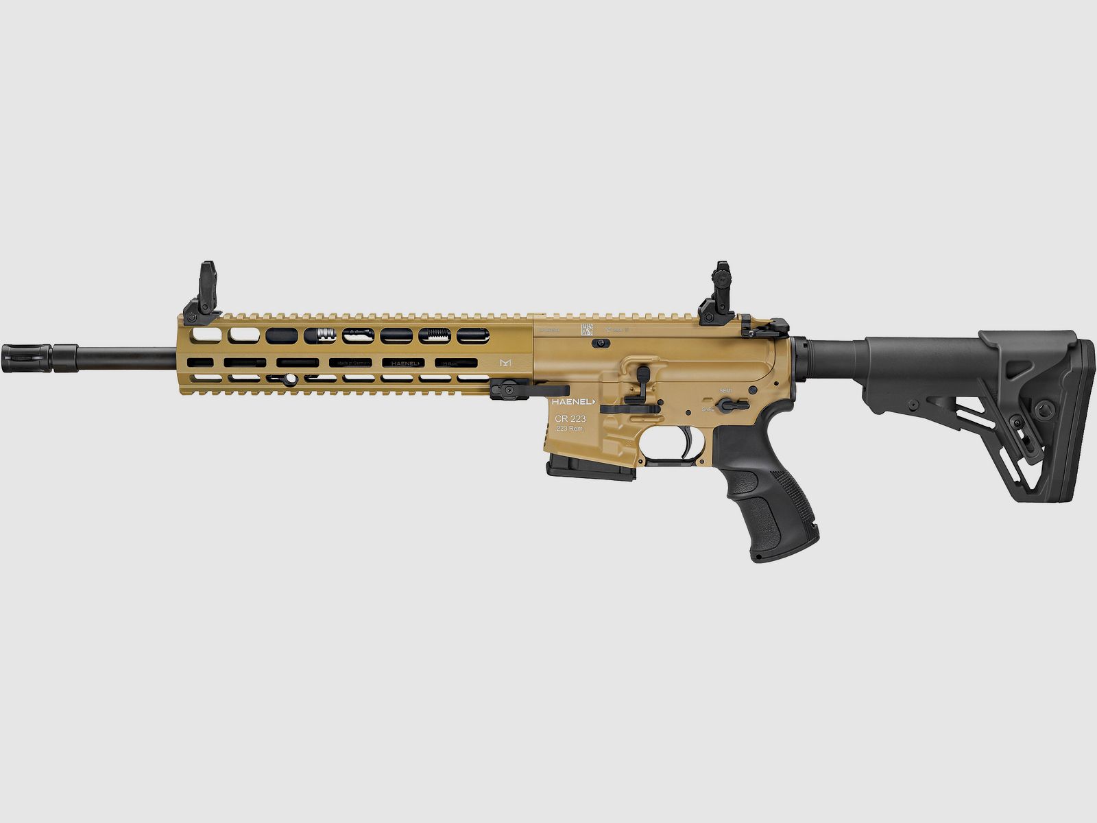 Haenel CR 223 M-LOK Handguard barrel length 368 mm | Direct trigger (3,200 g) | Long handguard | Sand color | Not sportingly approved, cal. .223 Rem., image 2 of 2