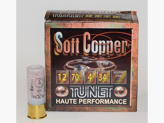 boite 25 cartouches Soft copper cal 12/70 34 grammes numero 4