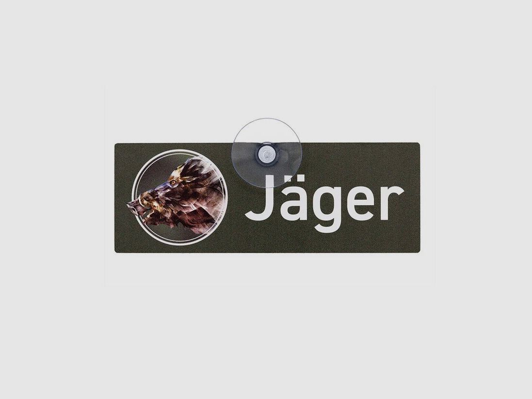 Wilde Hilde Autoschild mit Saugnapf - "Jäger"