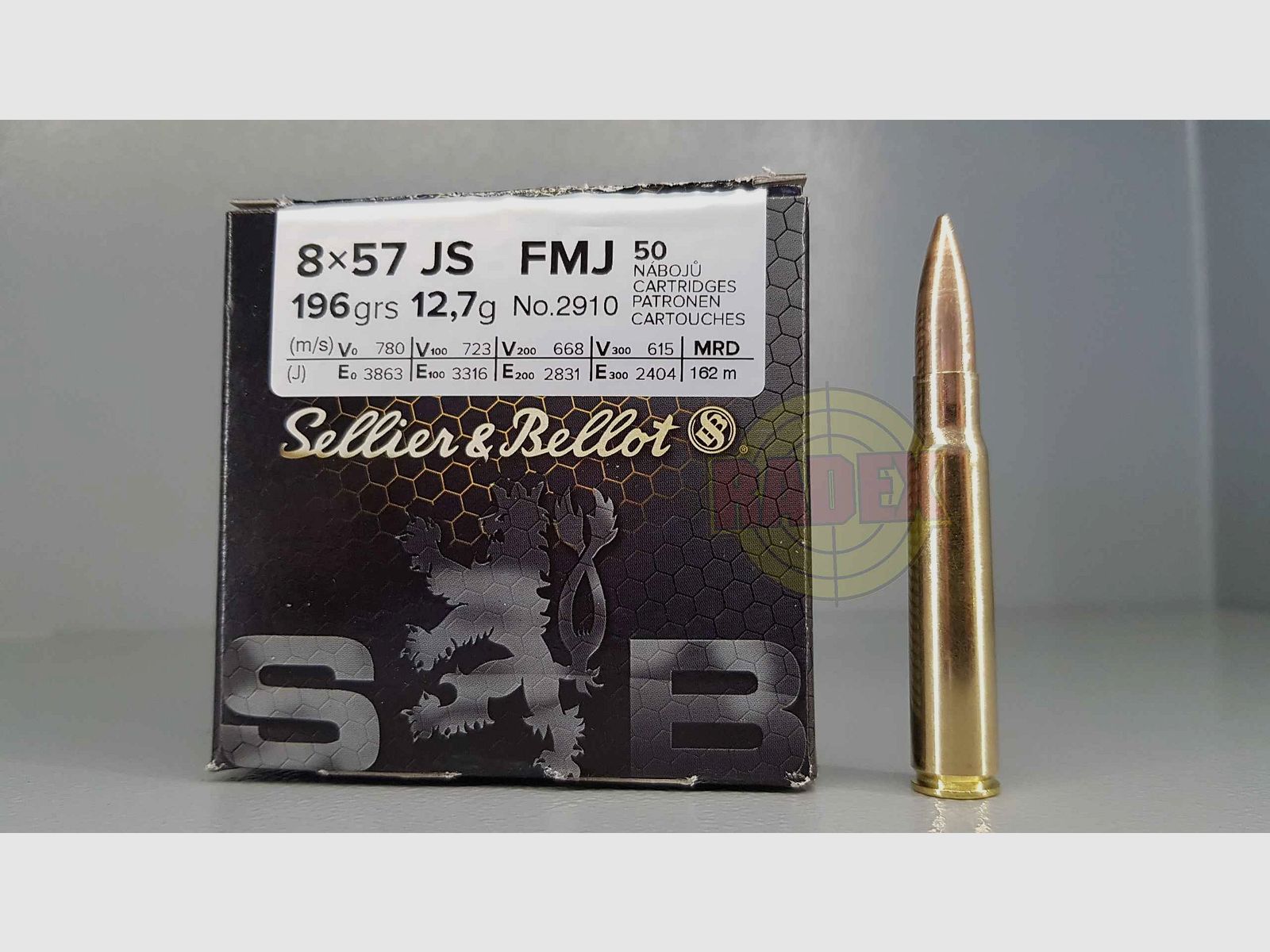Munición S&B 8X57 JS FMJ 12,7 g