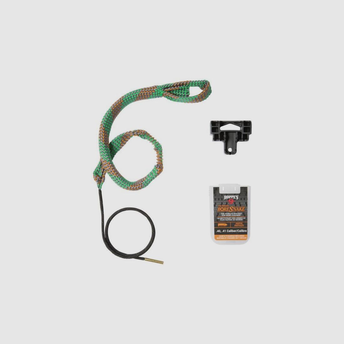 HOPPE'S Reinigungsset/Schnellreiniger Boresnake f.Kurzwaffe #03D Kal. .40/.41/10mm  m. Griff