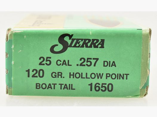 100 Sierra Geschosse .257- 120gr. Hollow Point Boat Tail