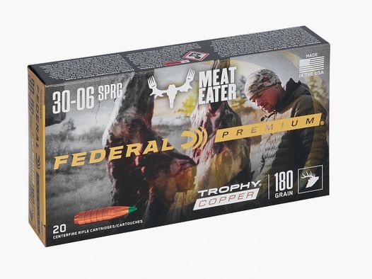 Ammunition fédérale P3006TC1 .30-06 Spr. Trophy Copper sans plomb 11,7g 180grs.