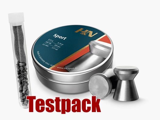 Testpack Flachkopf Diabolos H&N Sport Kaliber 4,5 mm 0,53 g 8.18 gr glatt 40 StĂĽck