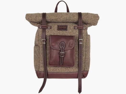 Zaino AKAH Rolltop in feltro di lana e pelle verde oliva 20-27 L