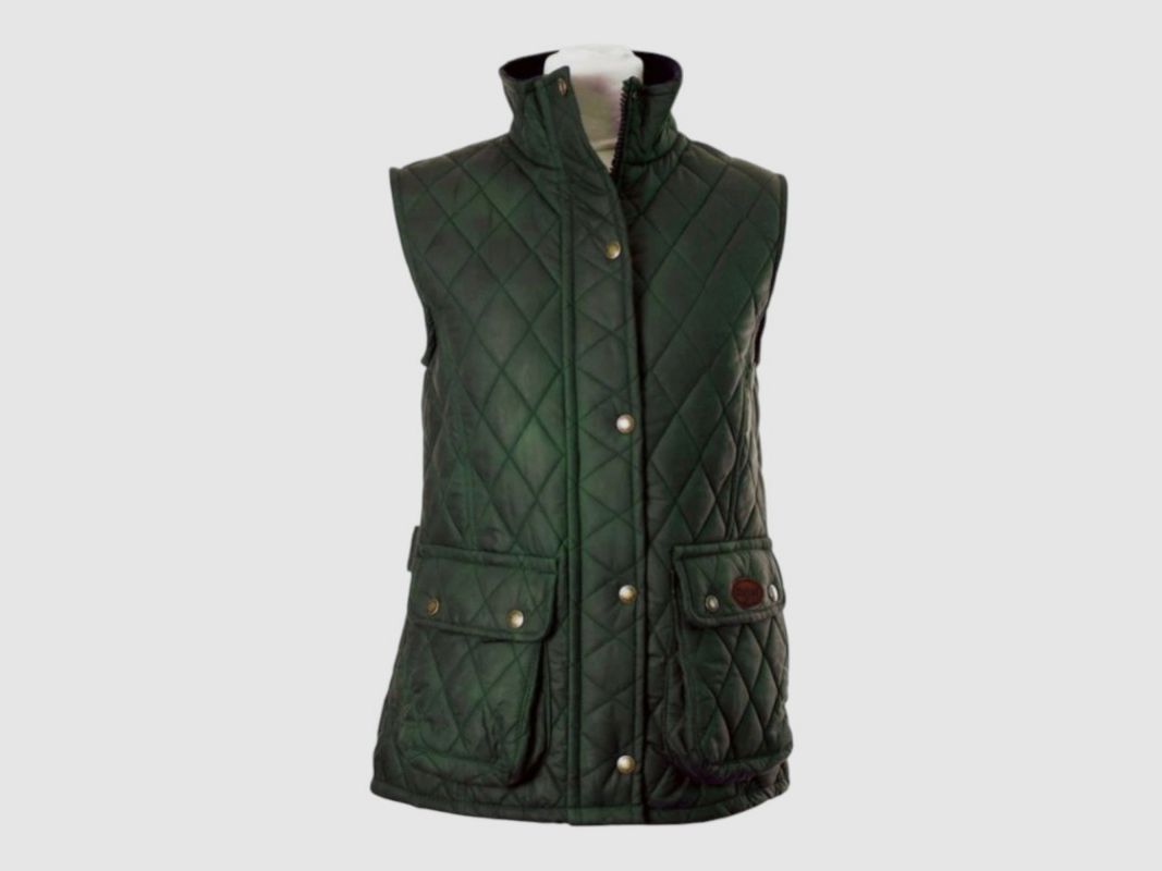 Gilet ciré Oxford Blue Newbury matelassé olive
