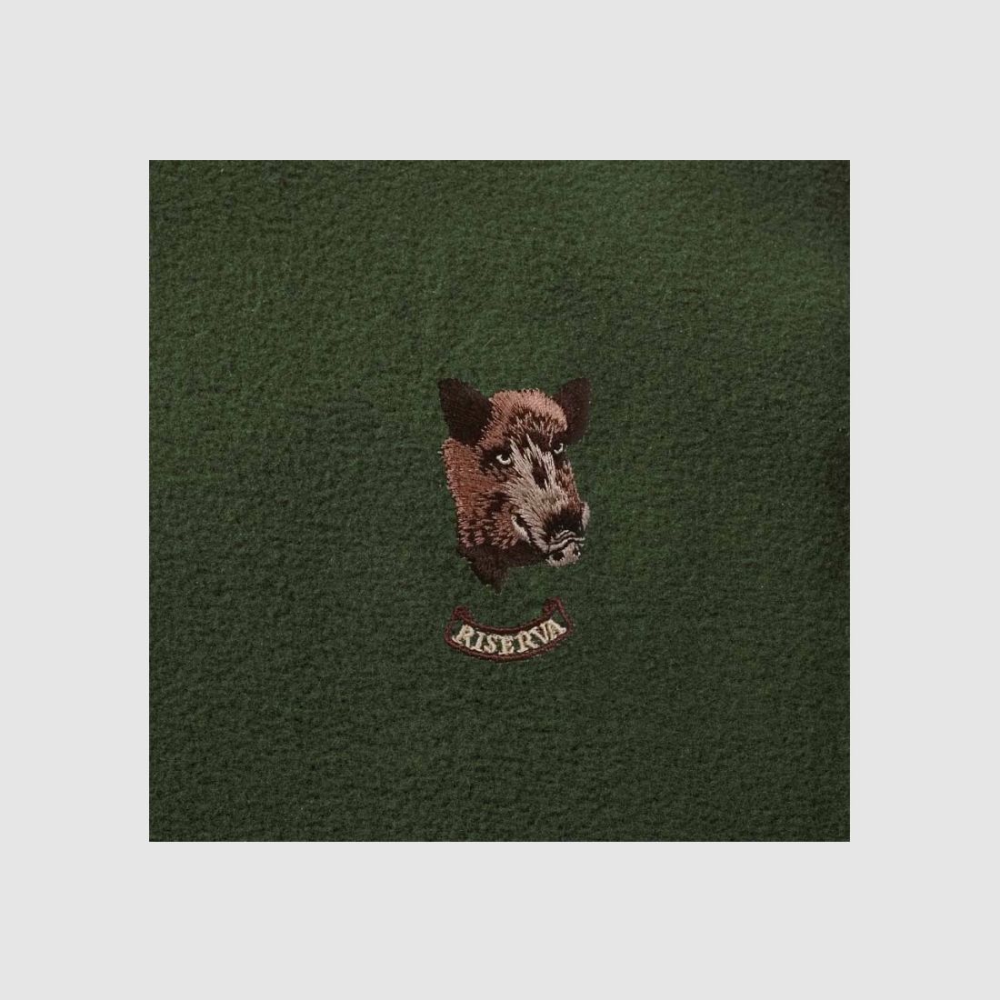 Riserva écharpe verte en polaire coupe-vent avec motif de sanglier