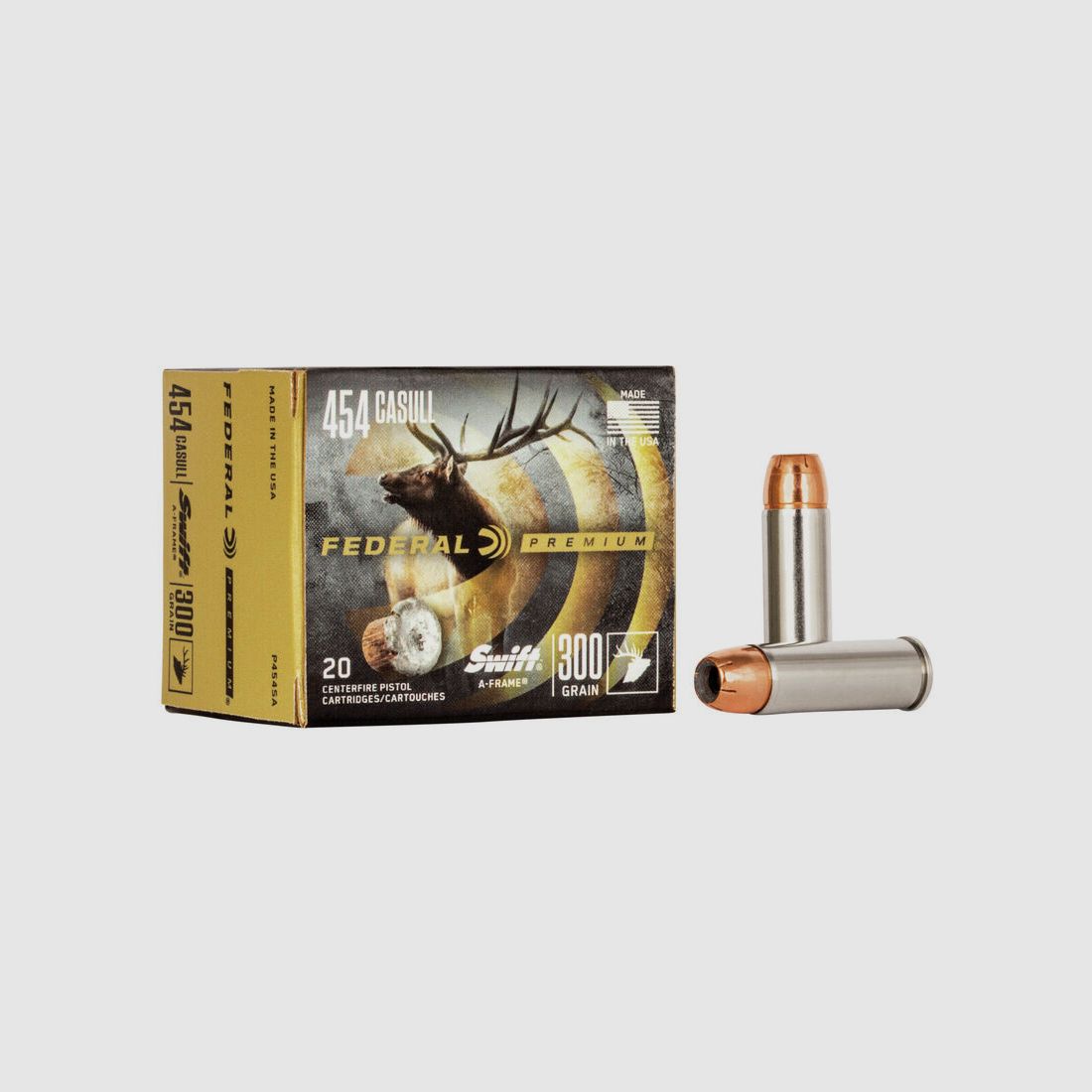 Federal Premium Swift A-Frame .454 Casull 300GR JHP 20 Patronen