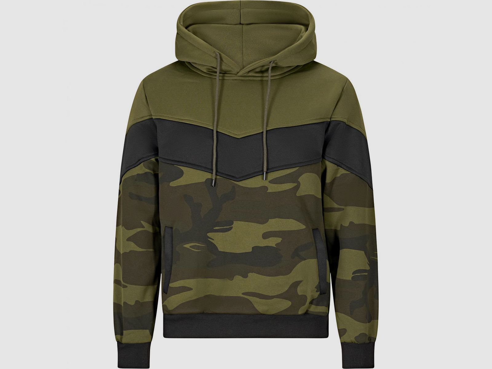 Hoodie Nevis Herren, beheizbar (Oliv/Schwarz/Camouflage)