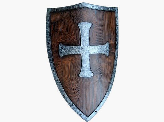 Templar Schild Holz-Metall