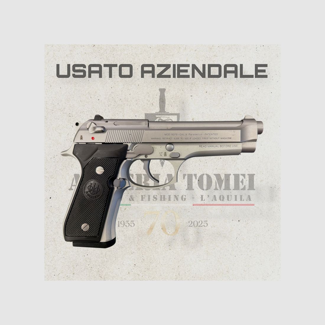 USATO – PISTOLA – BERETTA MOD. 92FS INOX cal. 9×19, immagine 2 di 2