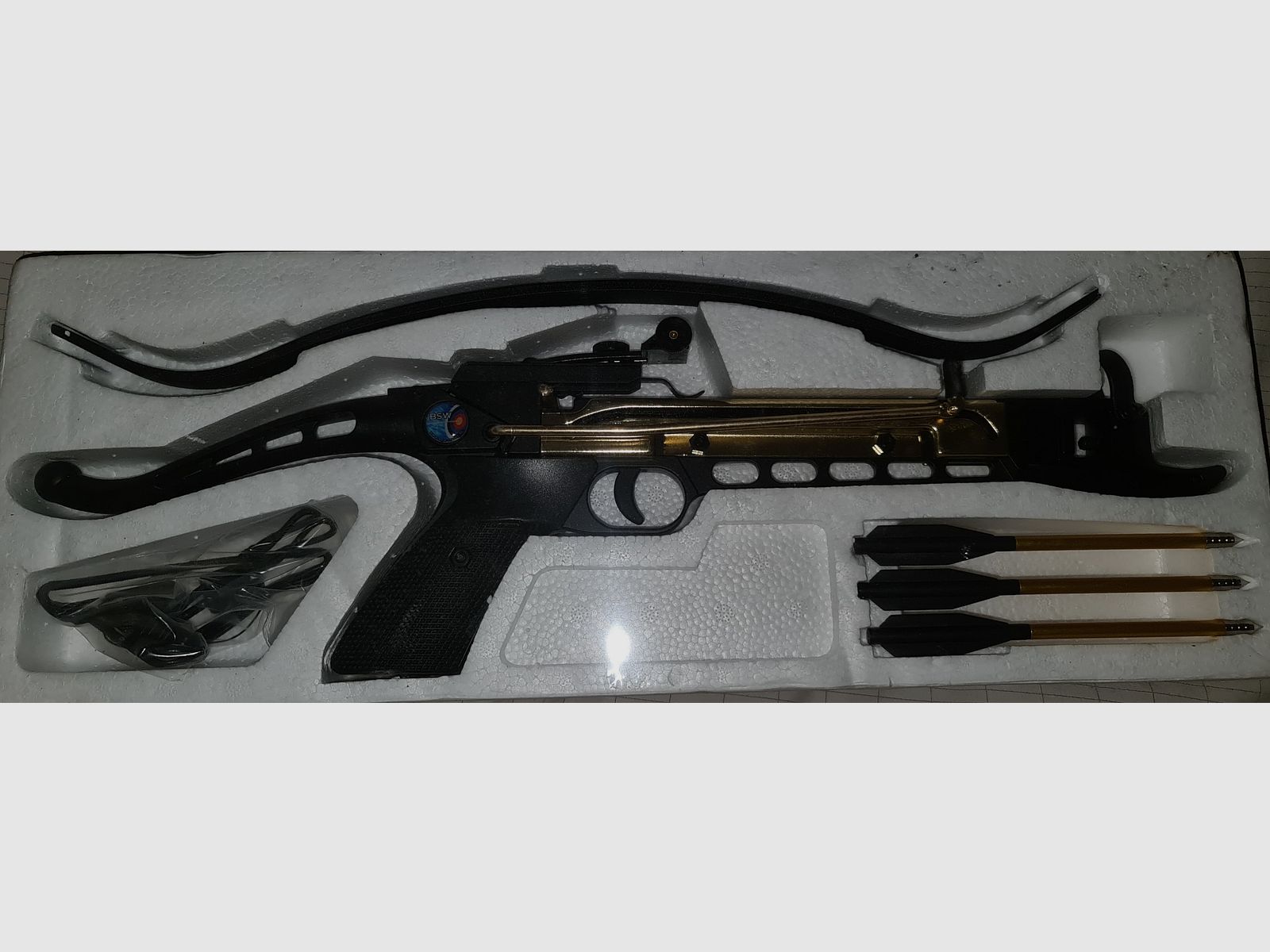 ARMBRUST SET FAUST HAND PISTOL CROSSBOW NEU + 12 ERSATZ PFEILE 