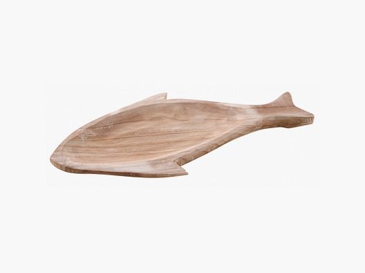 Lovergreen art of the table motif fish basket paulownia wood small