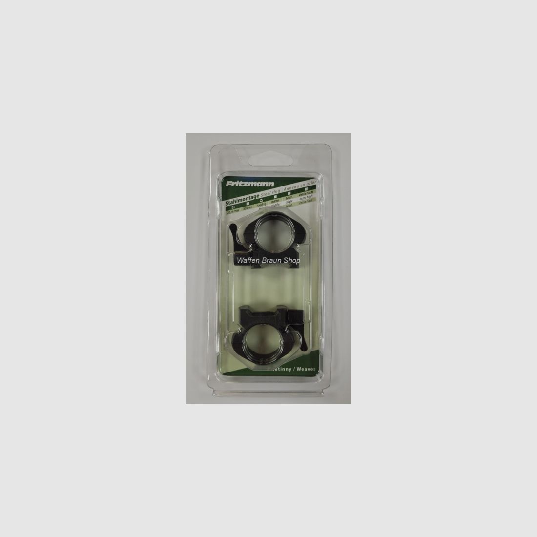 CCOP Montageringe für 11mm Schiene, Schwarz matt, 1", 9,5mm, geeignet für LG und KK