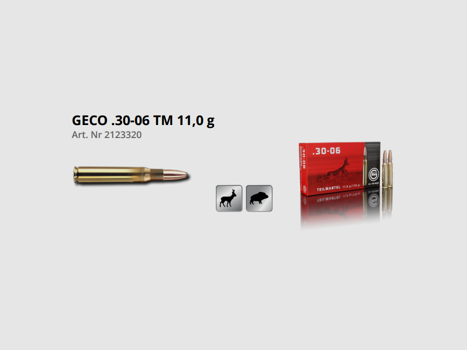 Geco 30-06 Sprfd Teilmantel Softpoint 170Gr, Bild 3 von 6