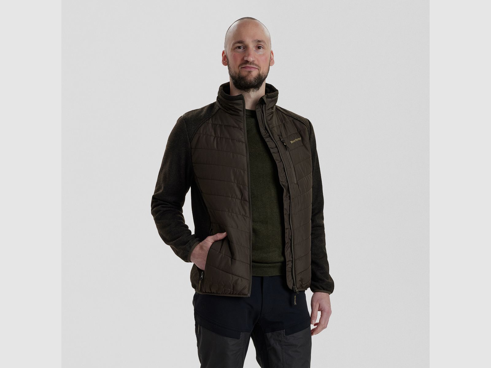 Moor Giacca Imbottita con Maglia - Foglia Marrone - Taglia: M