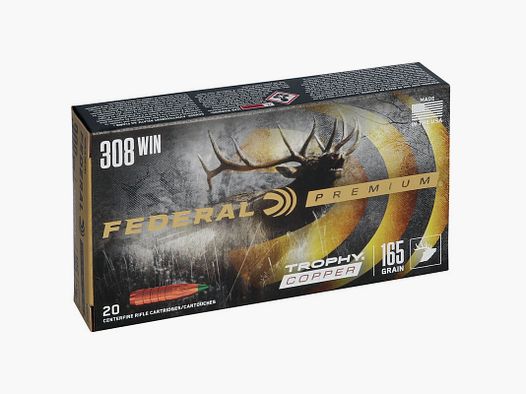 FEDERAL 308 WIN 165 GRS / 10,7 G TROPHY COPPER VS 20 STK