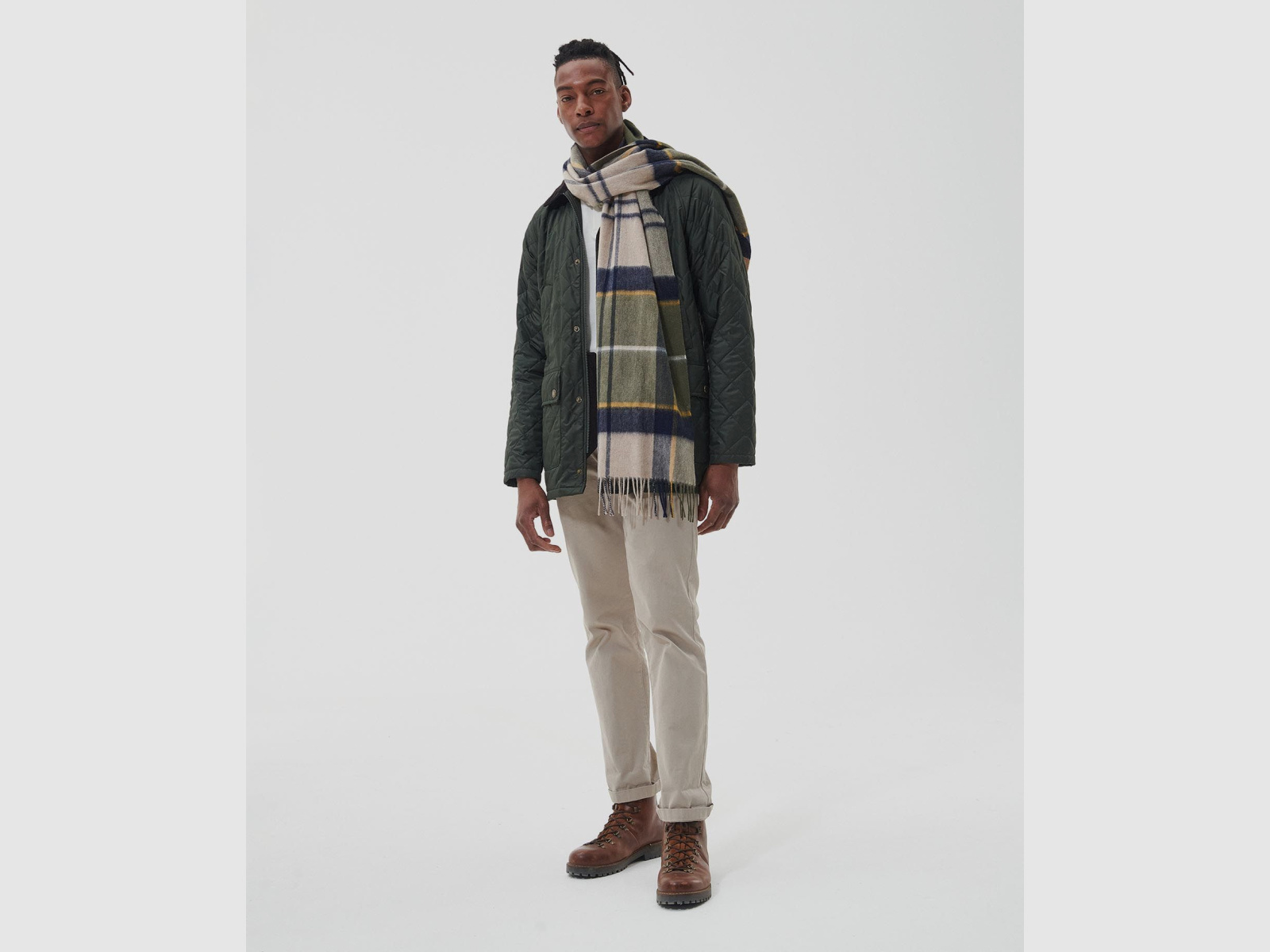 BARBOUR Schal Carrbridge Tartan Scarf Forest Mist Tartan