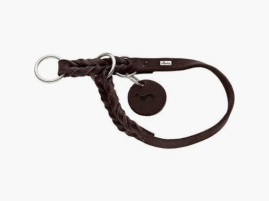 Collare da addestramento Hunter Solid Education in pelle/Marrone scuro – Taglia: S/M